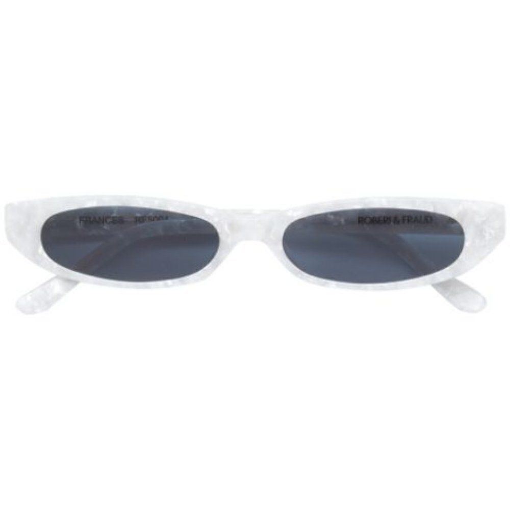 Roberi & Fraud Frances Pearlized White Cat Eye Sunglasses